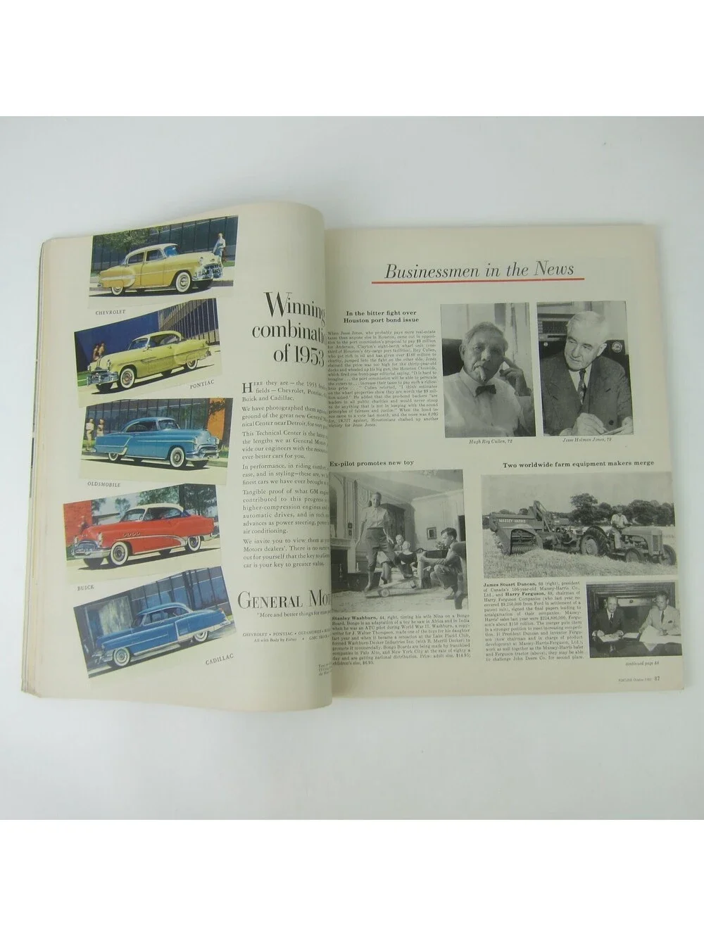Vintage FORTUNE Magazine October 1953 Cadillac Chevrolet General Motors Seagrams